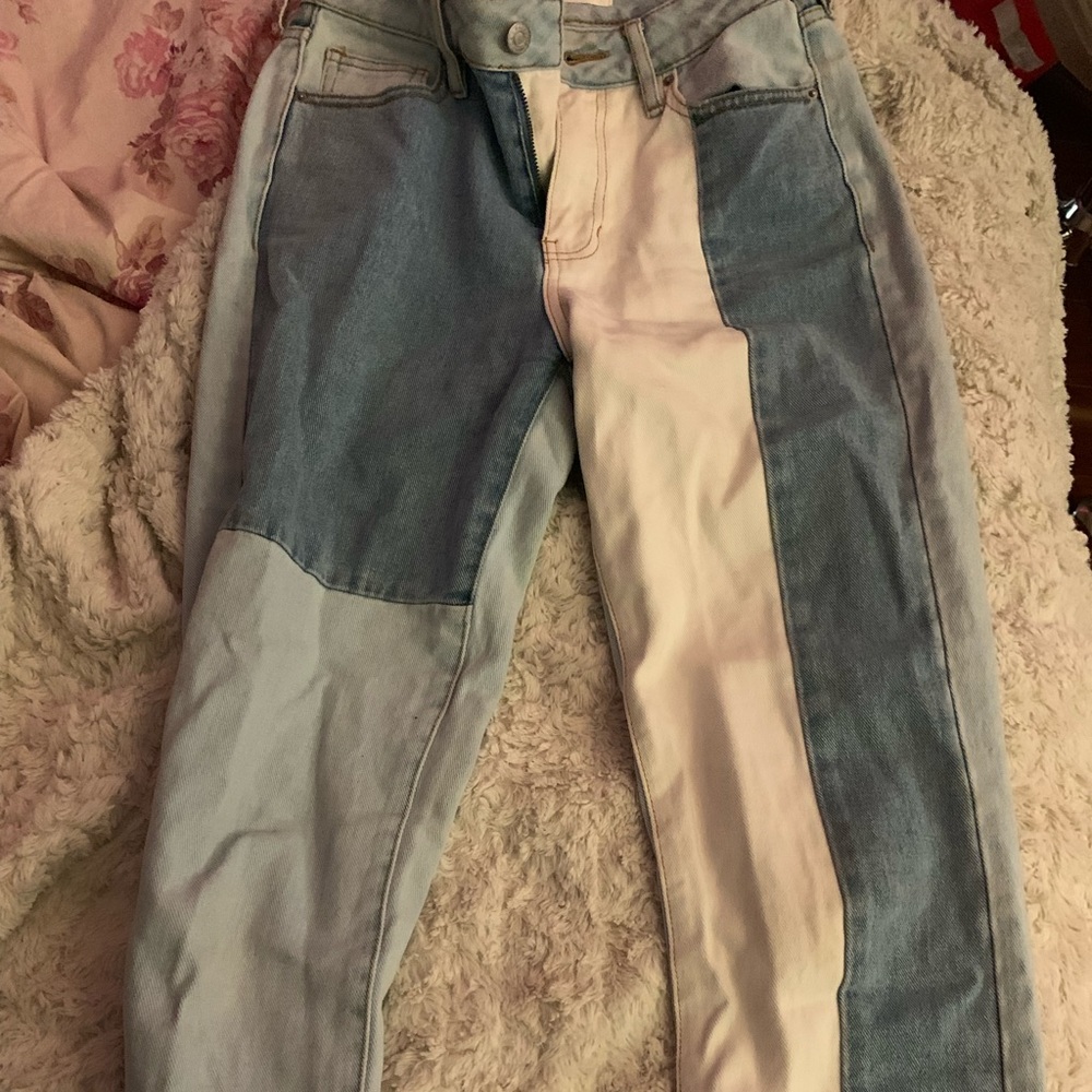 pacsun colorblock mom jeans